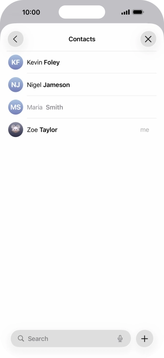 Press the required contact.