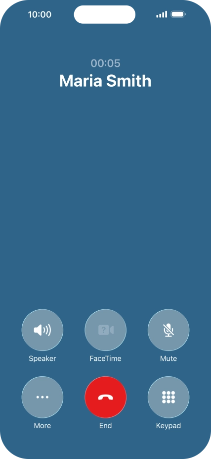 Press More during an ongoing call.