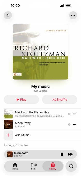 Press the song title.