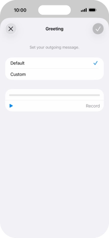 Press Default to select the default greeting.