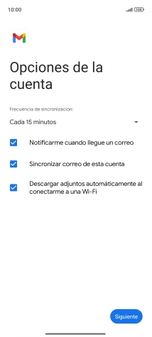 Si aparece en la pantalla esta imagen, tu cuenta de correo electrónico ha sido reconocida y configurada automáticamente. Sigue las indicaciones de la pantalla para introducir más información y terminar la configuración.