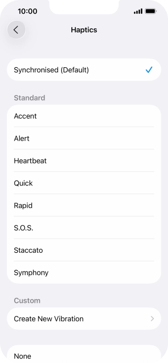 Press the required setting to turn on the function.
