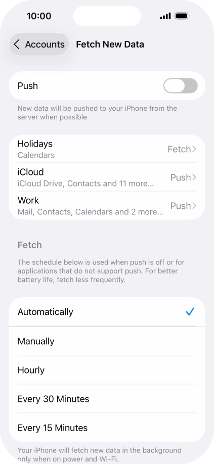 If you turn off the function, press the required setting.