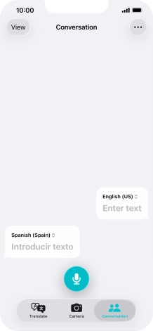 Press the microphone icon and say the required word or sentence.