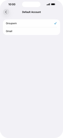 Press the required email account to select the email account as your default account.