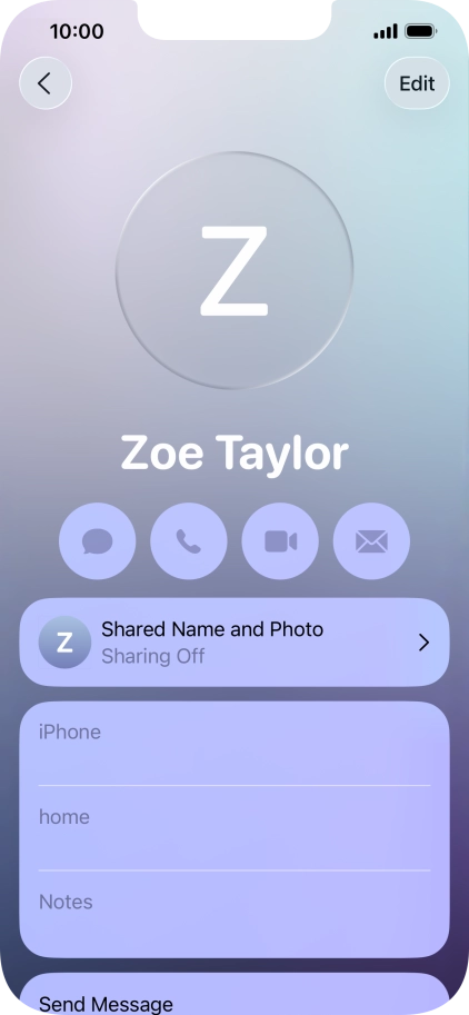 Press Shared Name and Photo.