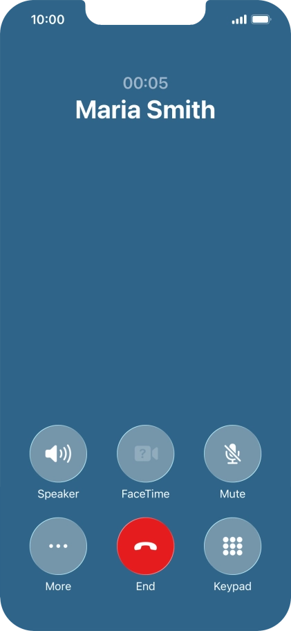 Press More during an ongoing call.