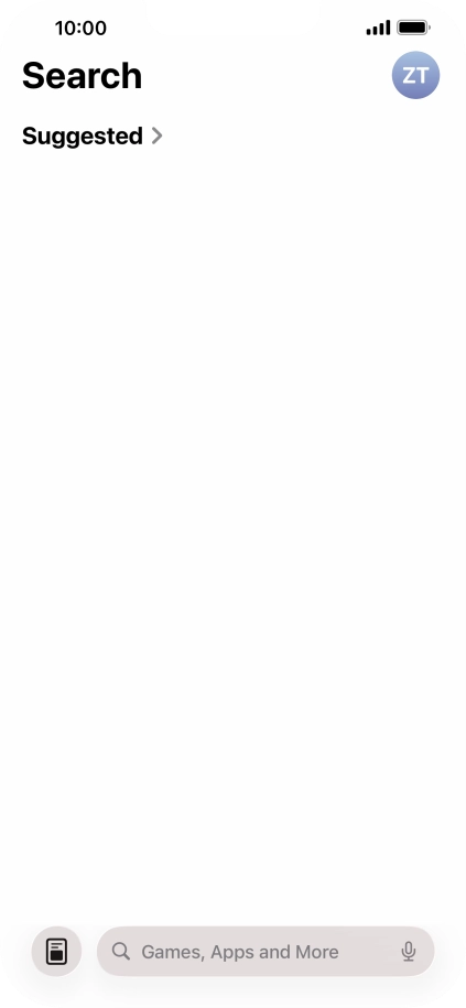 Press the search field and key in the name or subject of the required app.