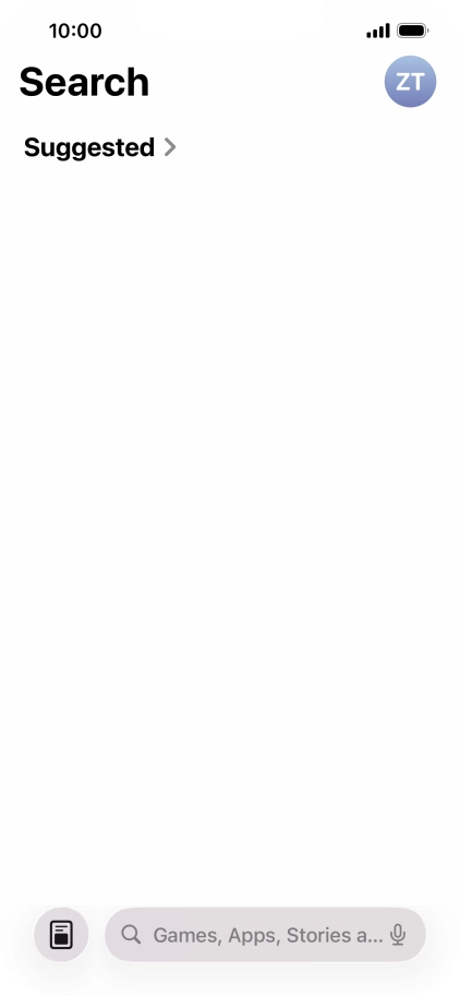 Press the search field and key in the name or subject of the required app.