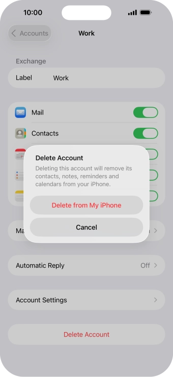 Press Delete from My iPhone.