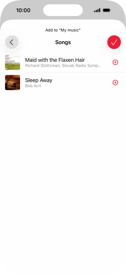 Go to the required category and press the add icon next to the required audio file.