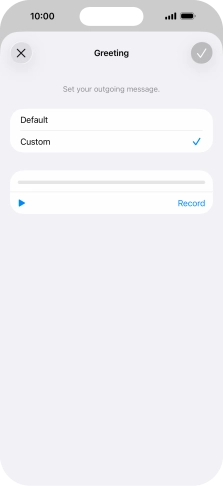 Press Record to start recording a personal greeting.