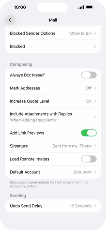 Press Default Account.