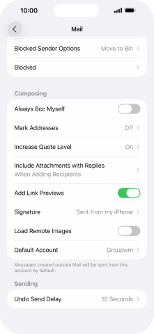 Press Default Account.