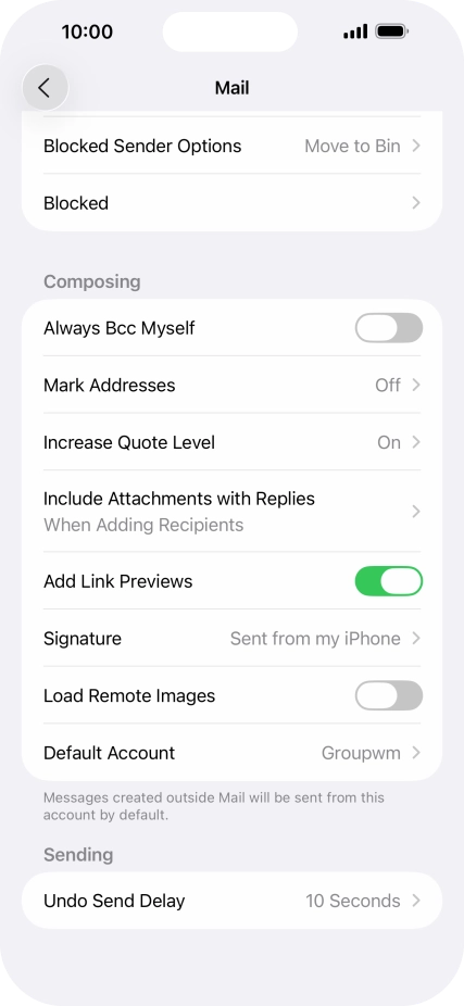 Press Default Account.