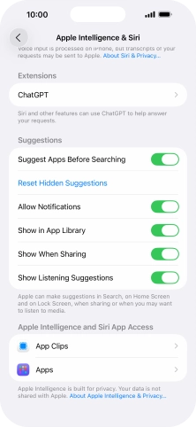 Press ChatGPT and follow the instructions on the screen to turn use of ChatGPT on or off.