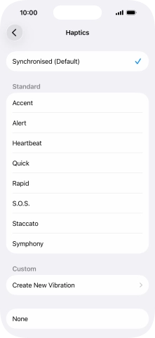 Press the required setting to turn on the function.