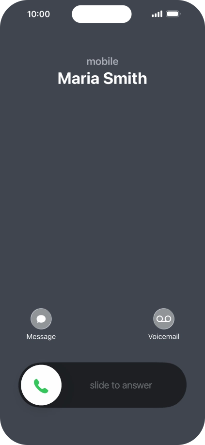 Press and drag the accept call icon right.