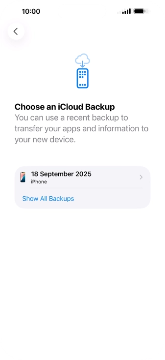 Press the required backup and your phone restores the content of the selected backup. Subsequently, follow the instructions on the screen to set up your phone and prepare it for use.