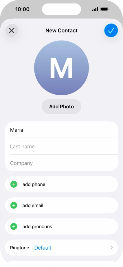 Press Last name and key in the last name.