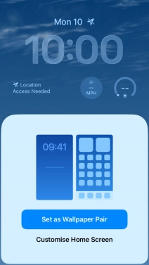 To use the same colour theme on the home screen, press Set as Wallpaper Pair.