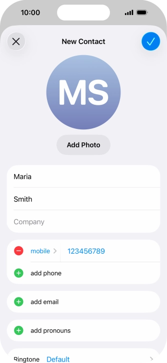 Press the confirm icon.