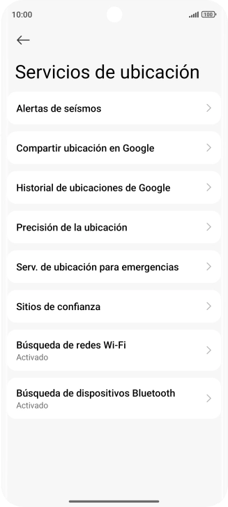 Pulsa Precisión de la ubicación.