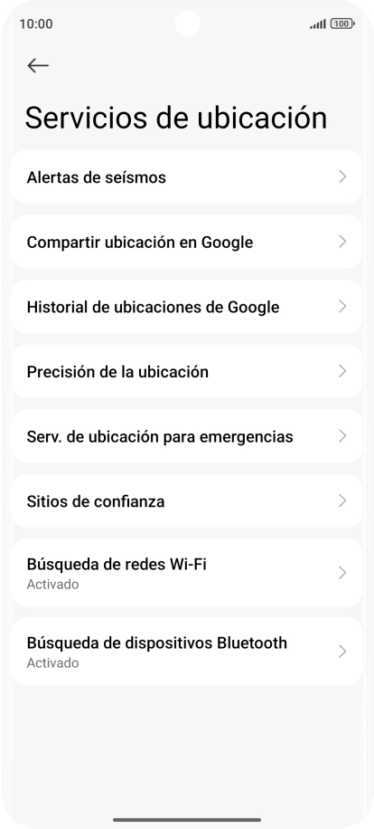 Pulsa Precisión de la ubicación.