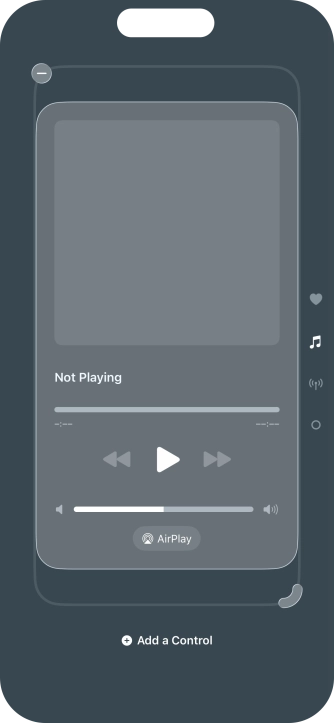 Press the remove icon on the required Control Centre page to remove it from Control Centre.