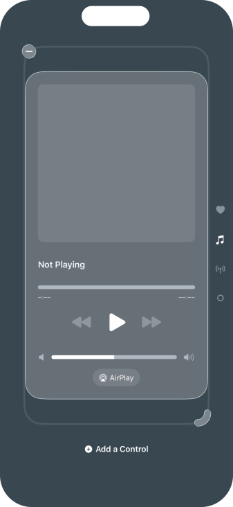 Press the remove icon on the required Control Centre page to remove it from Control Centre.