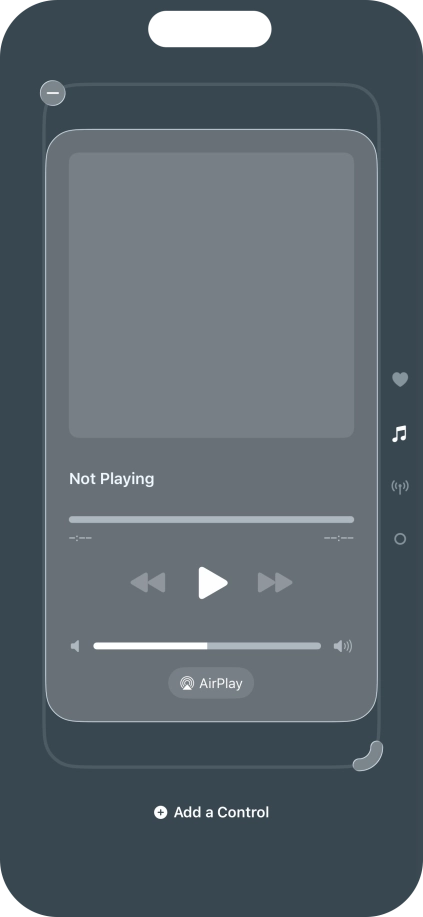 Press the remove icon on the required Control Centre page to remove it from Control Centre.