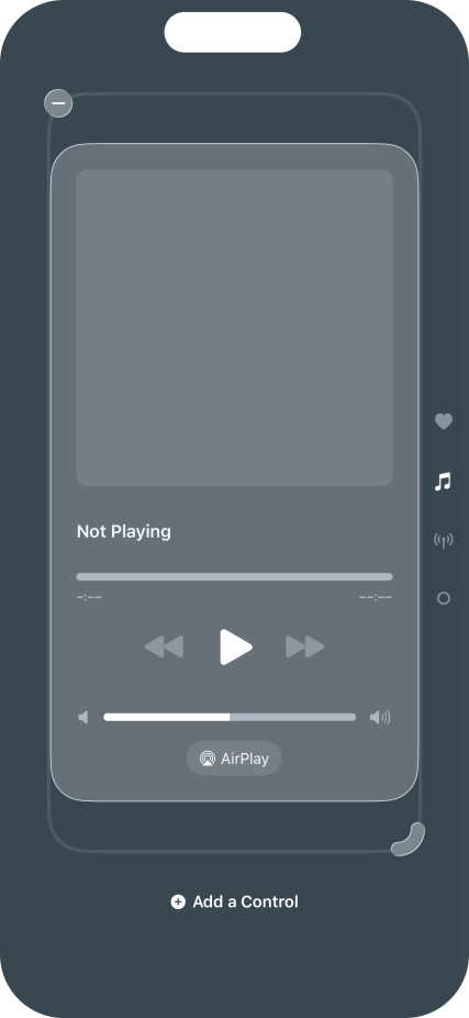Press the remove icon on the required Control Centre page to remove it from Control Centre.