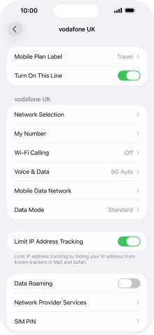 Press the indicator next to 