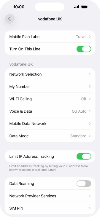 Press the indicator next to 