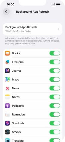 Press Background App Refresh.