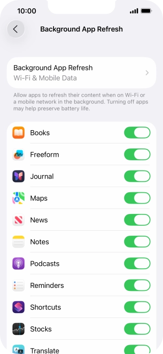 Press Background App Refresh.