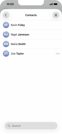 Press the required contact.