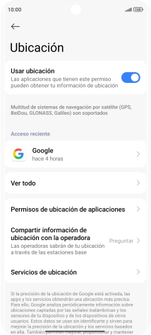 Pulsa Permisos de ubicación de aplicaciones.