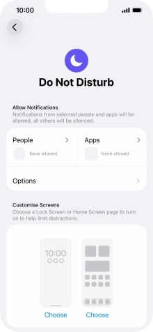Press People and follow the instructions on the screen to select which contacts you would like to receive calls and notifications from when Do Not Disturb is turned on.