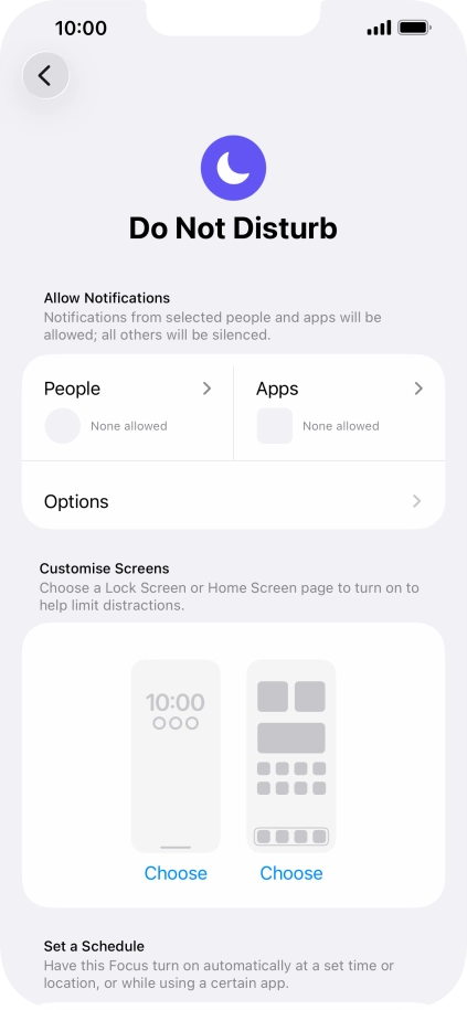 Press People and follow the instructions on the screen to select which contacts you would like to receive calls and notifications from when Do Not Disturb is turned on.