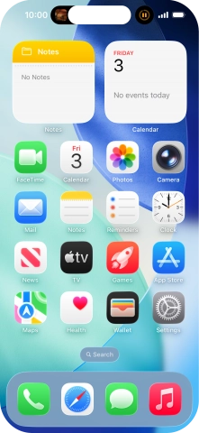 If you have a running application in Dynamic Island, it's displayed at the top of the screen.