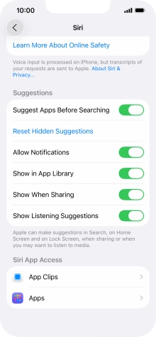Press the required app.