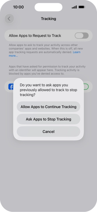 If you turn off the function, press the required setting.