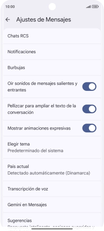 Pulsa Gemini en Mensajes.