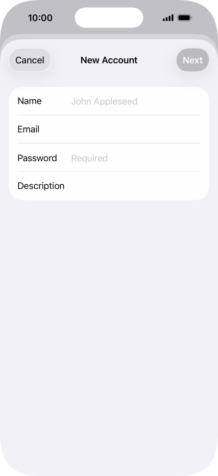 Press Name and key in the required sender name.