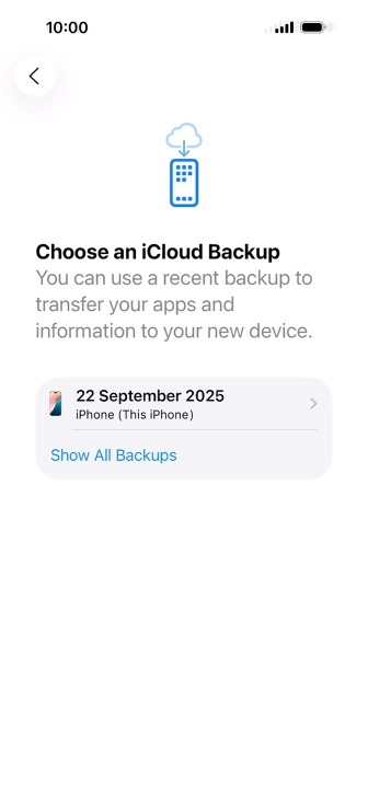 Press the required backup and your phone restores the content of the selected backup. Subsequently, follow the instructions on the screen to set up your phone and prepare it for use.