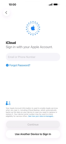 Press Email or Phone Number and key in the username for your Apple Account.