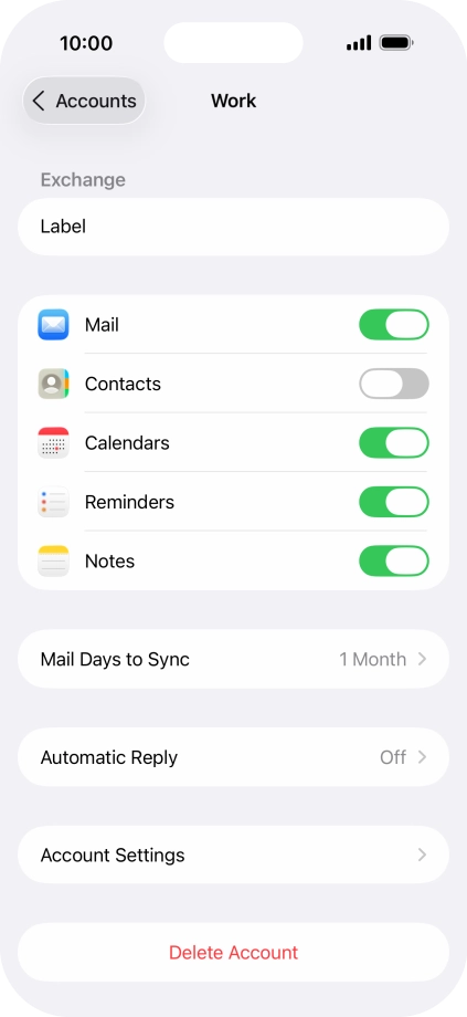 Press Delete Account.