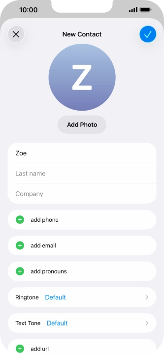Press Last name and key in the last name.
