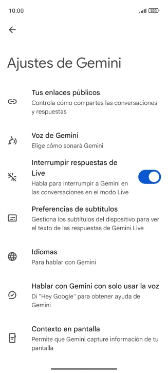 Sigue las indicaciones de la pantalla para seleccionar los ajustes deseados.